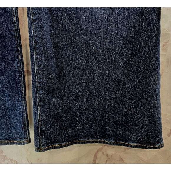Levis Premium Jeans Women 33 X 34 Ribcage Bell Flare Wide High Rise Dark Wash - Picture 4 of 13